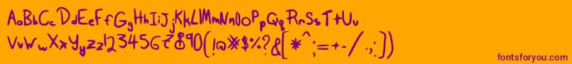 Saiba mais sobre a fonte Tairak.Smessynezz Fonte Tairak.Smessynezz – fontes roxas em um fundo laranja