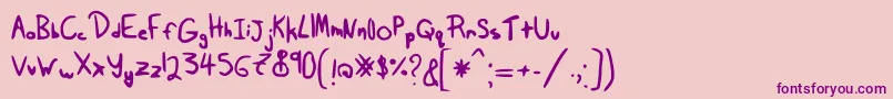 Tairak.Smessynezzフォントについての詳細 フォントTairak.Smessynezz – ピンクの背景に紫のフォント