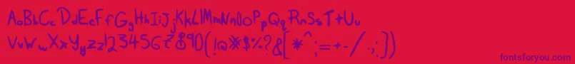 Tairak.Smessynezz Font – Purple Fonts on Red Background