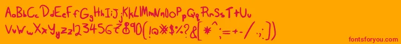 Lisätietoja Tairak.Smessynezz-fontista Tairak.Smessynezz-fontti – punaiset fontit oranssilla taustalla