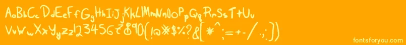 More about Tairak.Smessynezz Font Tairak.Smessynezz Font – Yellow Fonts on Orange Background
