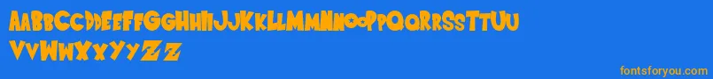 SaiyanSansregular Font – Orange Fonts on Blue Background