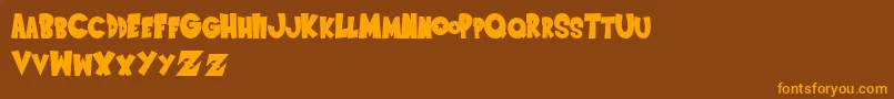 SaiyanSansregular Font – Orange Fonts on Brown Background