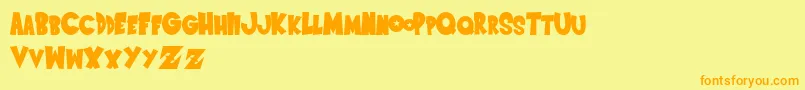 SaiyanSansregular Font – Orange Fonts on Yellow Background