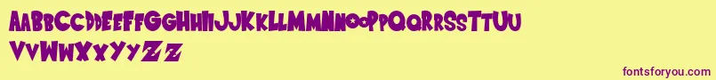 SaiyanSansregular Font – Purple Fonts on Yellow Background