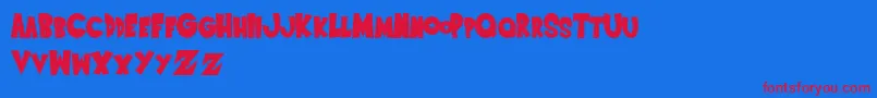 SaiyanSansregular Font – Red Fonts on Blue Background