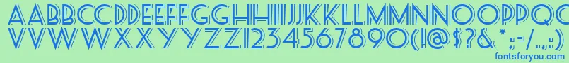 フォントSeasideresortnf – 青い文字は緑の背景です。