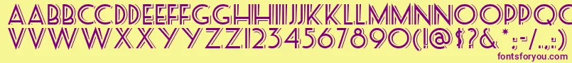 Seasideresortnf Font – Purple Fonts on Yellow Background