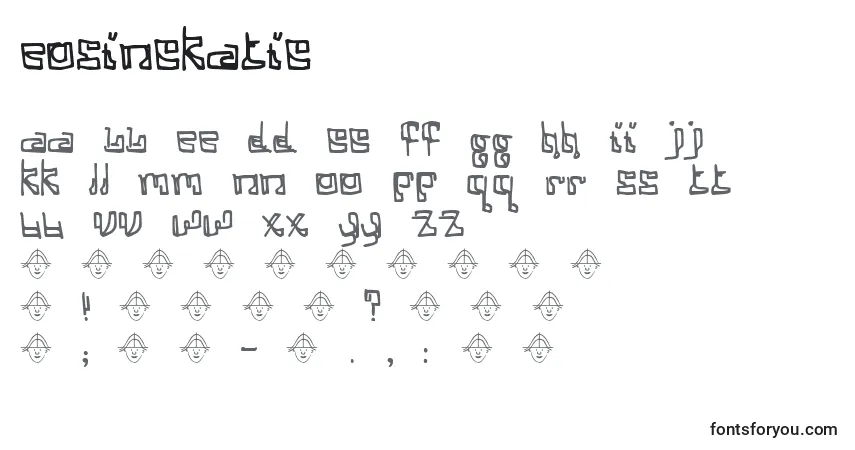A fonte CosineKatie – alfabeto, números, caracteres especiais