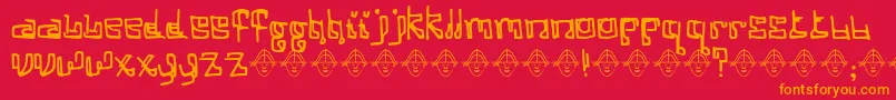 Fonte CosineKatie – fontes laranjas em um fundo vermelho