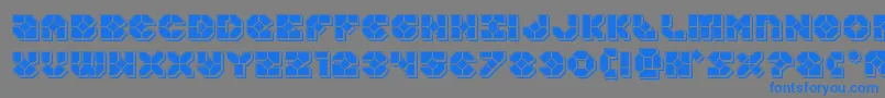 Czcionka Zoomrunnerpunch – niebieskie czcionki na szarym tle