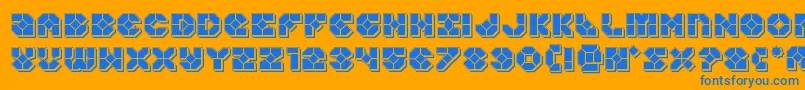 Zoomrunnerpunch Font – Blue Fonts on Orange Background