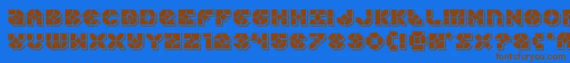 Zoomrunnerpunch Font – Brown Fonts on Blue Background