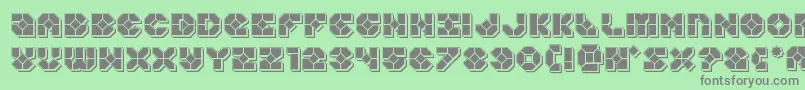 Zoomrunnerpunch-fontti – harmaat kirjasimet vihreällä taustalla