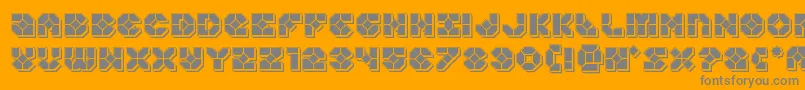 Fonte Zoomrunnerpunch – fontes cinzas em um fundo laranja