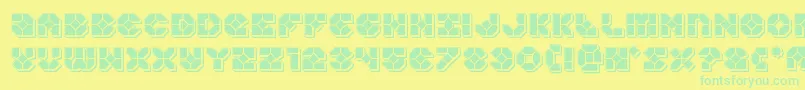 Czcionka Zoomrunnerpunch – zielone czcionki na żółtym tle