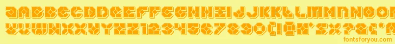Zoomrunnerpunch-Schriftart – Orangefarbene Schriften auf gelbem Hintergrund