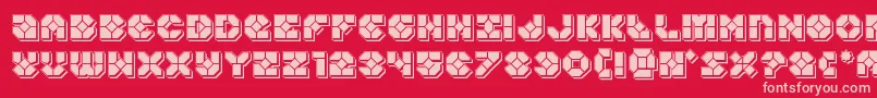Zoomrunnerpunch-Schriftart – Rosa Schriften auf rotem Hintergrund