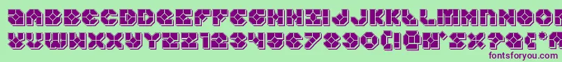 Zoomrunnerpunch Font – Purple Fonts on Green Background