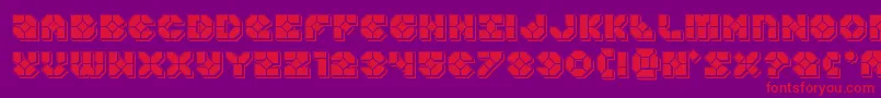 Zoomrunnerpunch-Schriftart – Rote Schriften auf violettem Hintergrund
