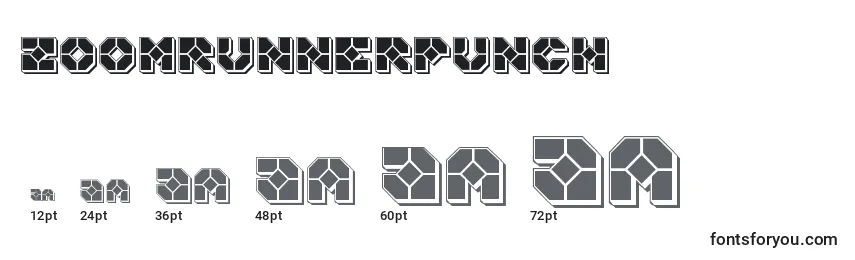 Размеры шрифта Zoomrunnerpunch