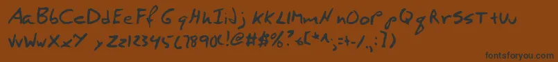 フォントVincentshand – 黒い文字が茶色の背景にあります