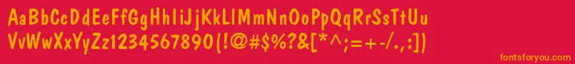 JargonSsi-Schriftart – Orangefarbene Schriften auf rotem Hintergrund