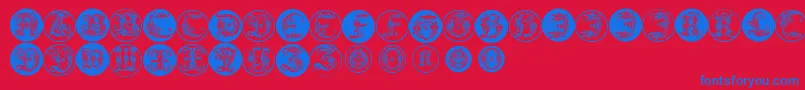 Ornamentalinitialbuttons Font – Blue Fonts on Red Background