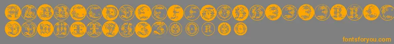 Ornamentalinitialbuttons Font – Orange Fonts on Gray Background