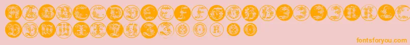 Ornamentalinitialbuttons Font – Orange Fonts on Pink Background