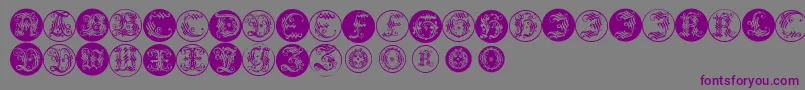 Ornamentalinitialbuttons Font – Purple Fonts on Gray Background