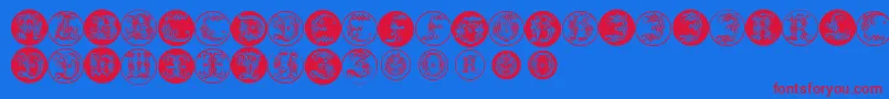 Police Ornamentalinitialbuttons – polices rouges sur fond bleu