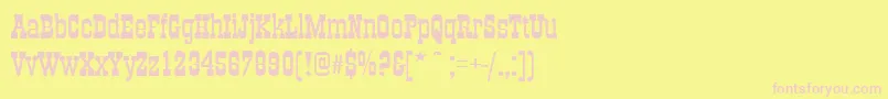 Oldtownext-fontti – vaaleanpunaiset fontit keltaisella taustalla