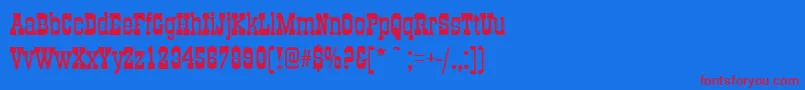 フォントOldtownext – 赤い文字の青い背景