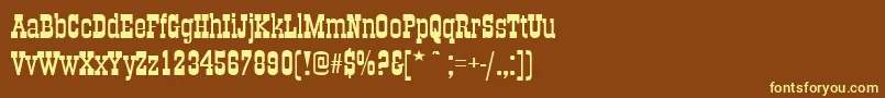 Oldtownext-fontti – keltaiset fontit ruskealla taustalla