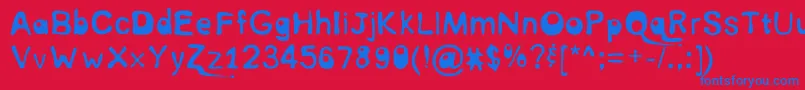 Internutr Font – Blue Fonts on Red Background