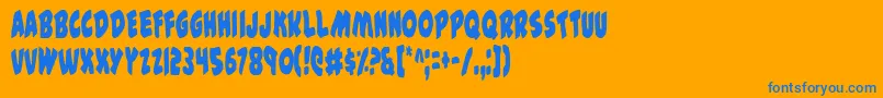 44c Font – Blue Fonts on Orange Background