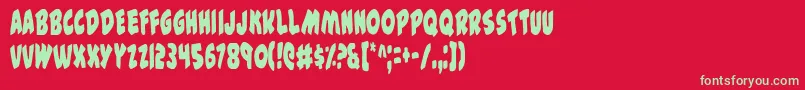 44c Font – Green Fonts on Red Background
