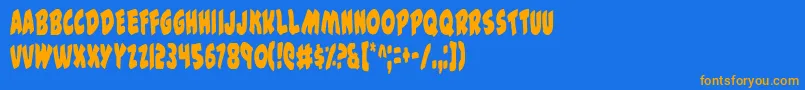 44c Font – Orange Fonts on Blue Background