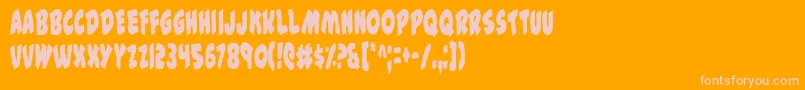 44c Font – Pink Fonts on Orange Background