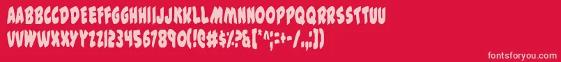 44c Font – Pink Fonts on Red Background
