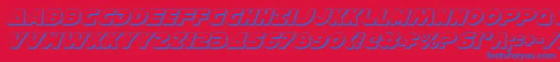 HanSoloShadowItalic Font – Blue Fonts on Red Background