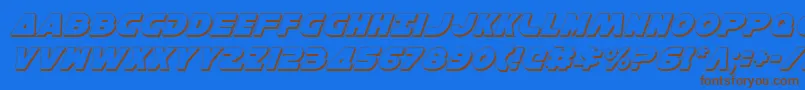 HanSoloShadowItalic Font – Brown Fonts on Blue Background