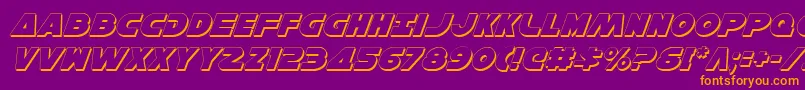 HanSoloShadowItalic Font – Orange Fonts on Purple Background