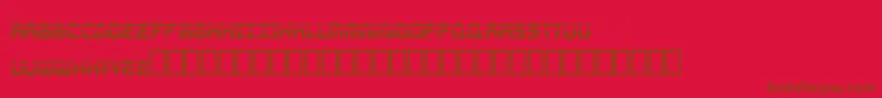 フォントNissan – 赤い背景に茶色の文字