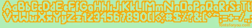 Smackyformulaout-fontti – oranssit fontit vihreällä taustalla