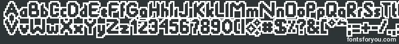 Smackyformulaout-fontti – valkoiset fontit mustalla taustalla