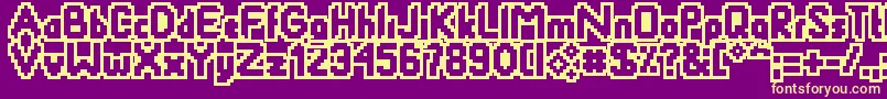 Smackyformulaoutフォントについての詳細 フォントSmackyformulaout – 紫の背景に黄色のフォント