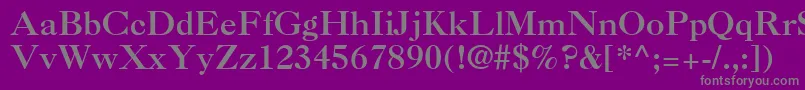 Caslon3LtRoman-fontti – harmaat kirjasimet violetilla taustalla