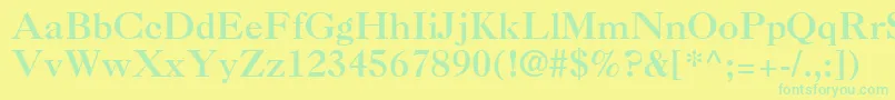 Caslon3LtRoman Font – Green Fonts on Yellow Background